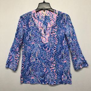 Lilly Pulitzer Women Amelia Island Tunic Top Size Extra Small B210 -8